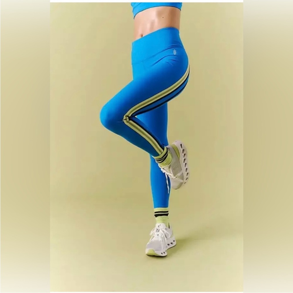 Free people Blue Athletic Leggings with Stripes